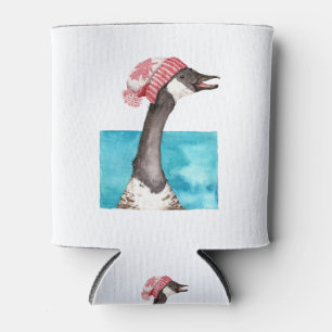 Canada Goose in a Toque Can Cooler