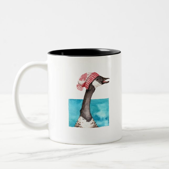 Canada Goose in a Toque Two-Tone Coffee Mug (Left)