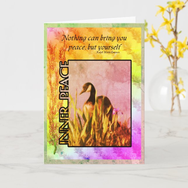 Canada Goose Inner Peace Inspirational Card (Yellow Flower)