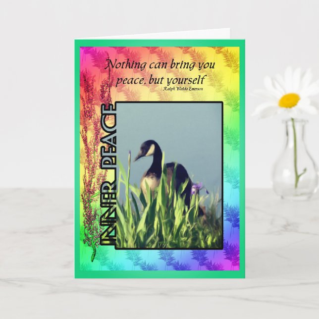 Canada Goose Inner Peace Quote Inspirational Card (Small Plant)
