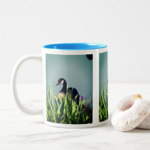 Canada Goose Irises 1 Nature Art   Two-Tone Coffee Mug