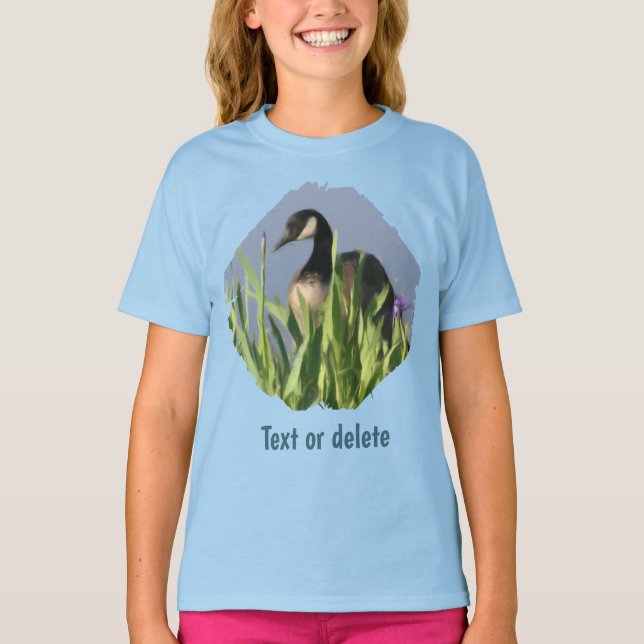 Canada Goose Irises Animal Art  T-Shirt (Front)