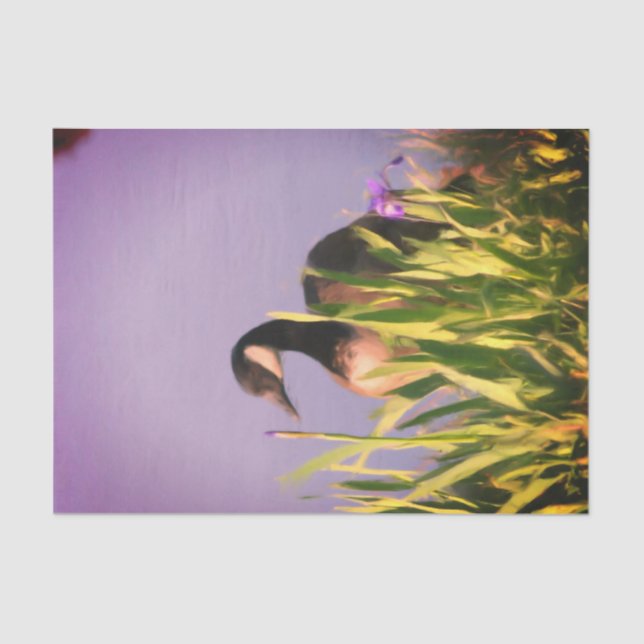 Canada Goose Irises Nature Art Decoupage  Tissue Paper (Front)