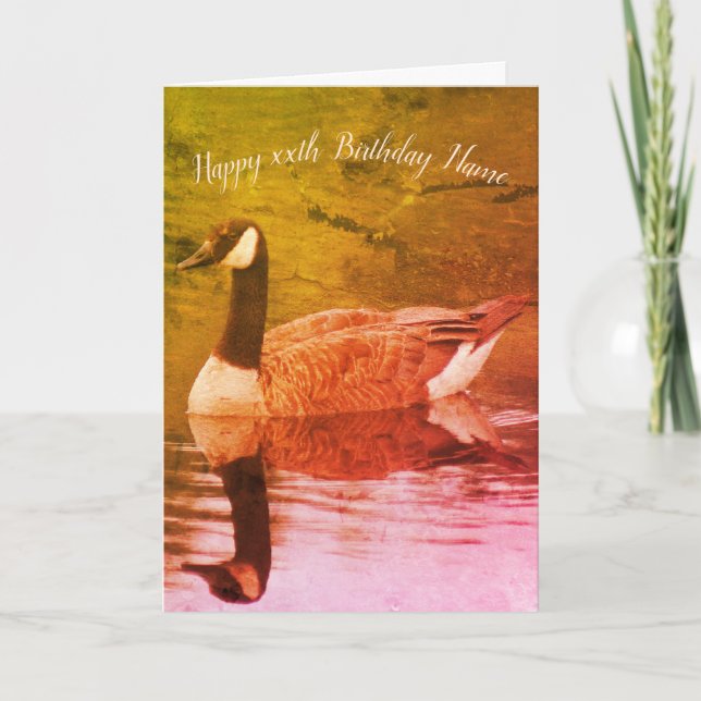 Canada Goose Nature Art Personalised Birthday  Card (Front)