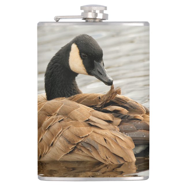 Canada Goose on the Lake Hip Flask (Front)