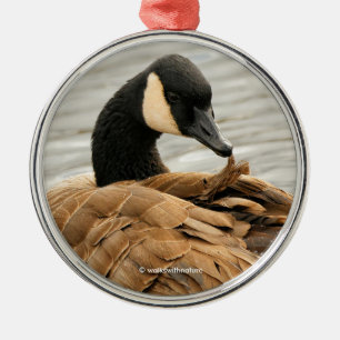Canada Goose on the Lake Metal Ornament