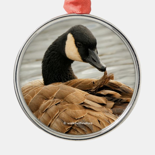 Canada Goose on the Lake Metal Ornament (Front)