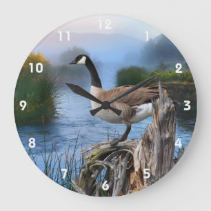 CANADA GOOSE ON THE SHASTA 2 LARGE CLOCK