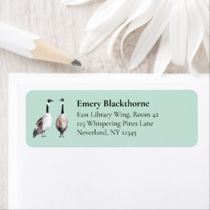 Canada Goose Vintage Sage Hand-Drawn Bird Address Return Address Label