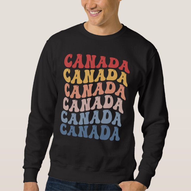 Canada Groovy Retro Canadian Sweatshirt (Front)