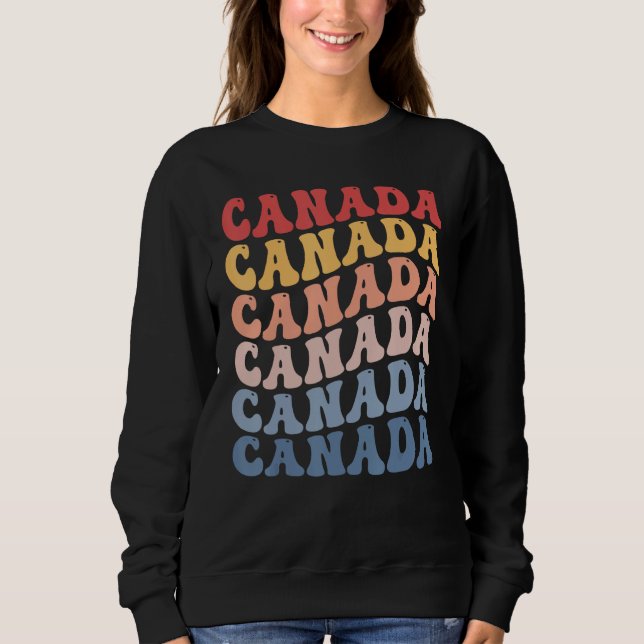 Canada Groovy Retro Canadian Sweatshirt (Front)