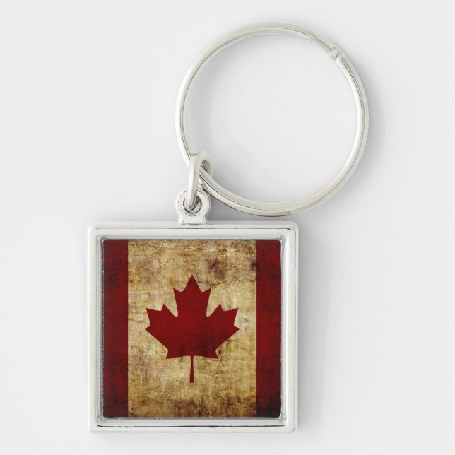 Canada / grunged Flag Key Ring (Front)