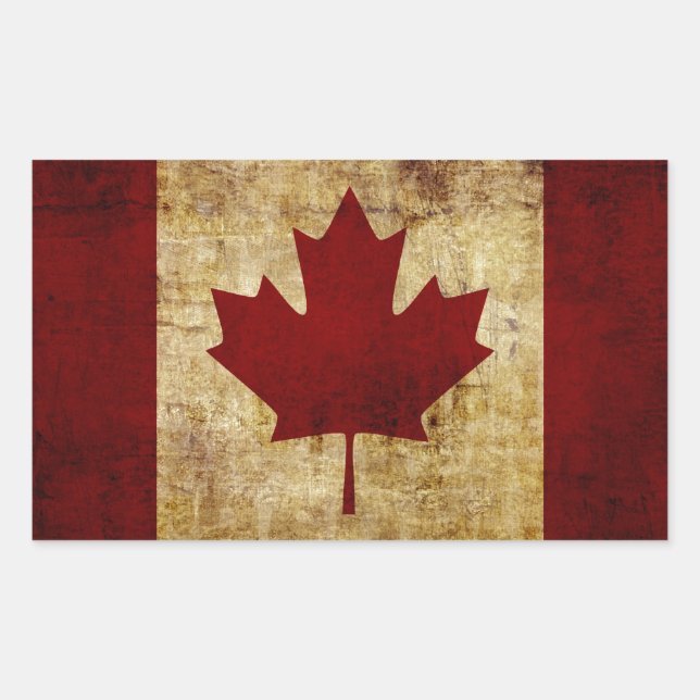 Canada / grunged Flag Rectangular Sticker (Front)