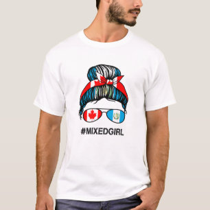 Canada Guatemala Flag Canadian Guatemalan Messy Bu T-Shirt