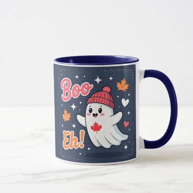 Canada Halloween Ghost Boo Eh  Mug (Right)