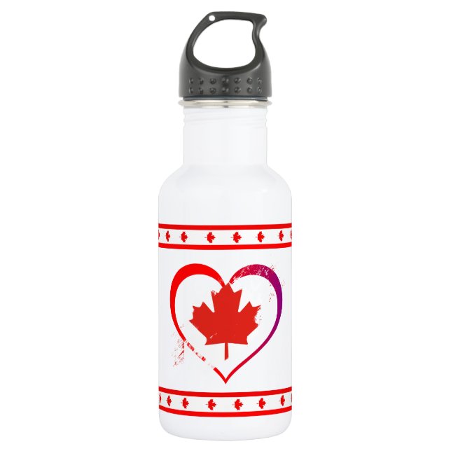 Canada heart 532 ml water bottle (Front)