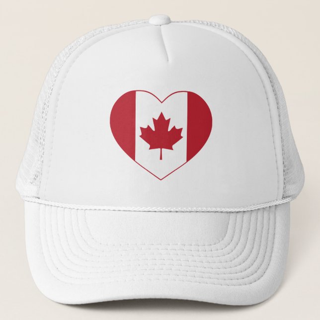 Canada Heart Flag Trucker Hat (Front)