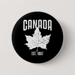 Canada Hockey East 1867 Flag Patriotic Women Men 6 Cm Round Badge