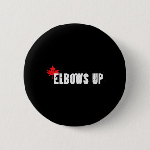 Canada Hockey Elbows Up Canadian Maple Leaf Men Bo 6 Cm Round Badge
