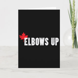 Canada Hockey Elbows Up Canadian Maple Leaf Men Bo Card