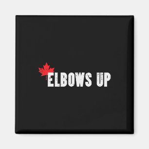 Canada Hockey Elbows Up Canadian Maple Leaf Men Bo Magnet