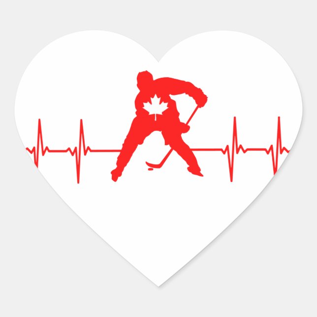Canada Hockey  Heart Sticker (Front)