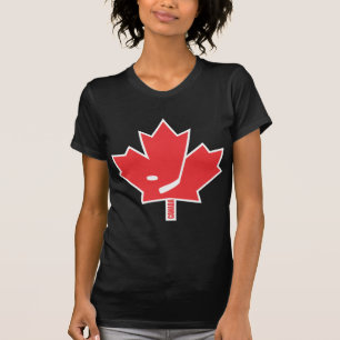 Canada Hockey Maple Leaf Dark Ladies T-Shirt 1