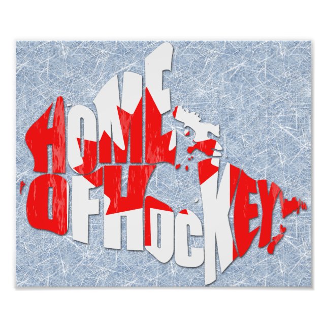 Canada Home of Hockey Map Photo Print (Front)