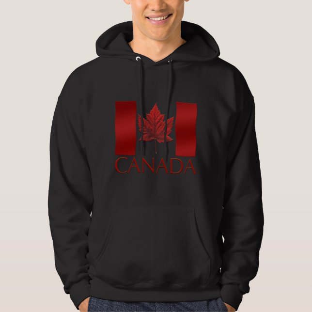 Canada Hoodie Canada Flag Hooded Sweatshirt (Front)