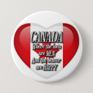 Canada Humour Heart Flag Button