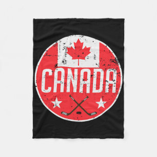 Canada Ice Hockey Flag Jersey Supporter Canadian F Fleece Blanket