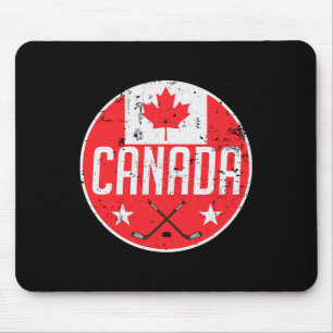 Canada Ice Hockey Flag Jersey Supporter Canadian F Mouse Pad
