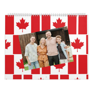 Canada Insert Photo Canadian Flag Pattern 2026 Calendar