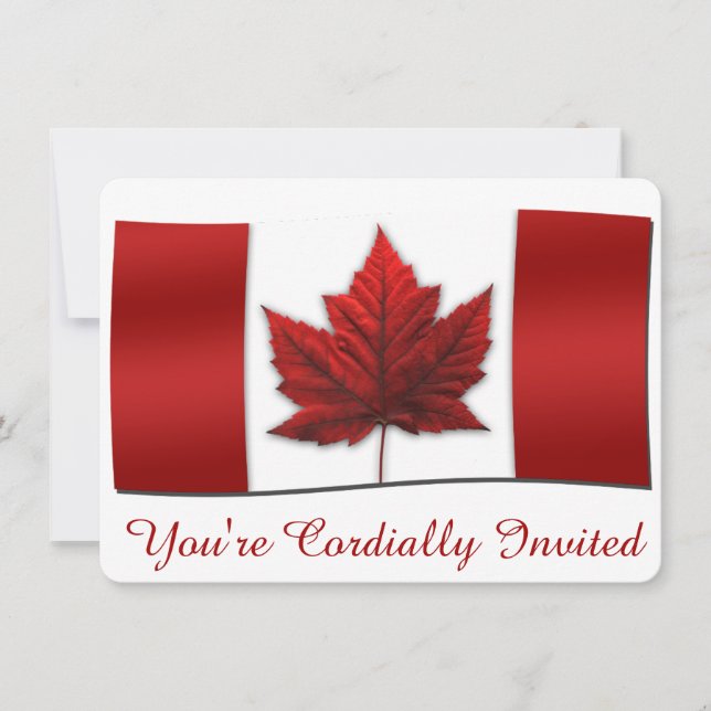 Canada Invitations Personalised Canada RSVP Cards (Front)