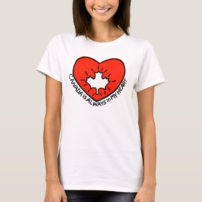 Canada is always in my heart Cute Canada Lover T-Shirt (Front)