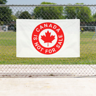 Canada is not for sale red maple leaf typography banner