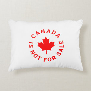 Canada is not for sale red maple leaf typography decorative cushion