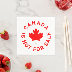 Canada is not for sale red maple leaf typography napkin