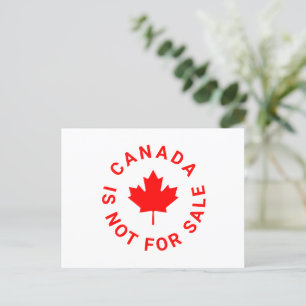 Canada is not for sale red maple leaf typography postcard