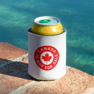 Canada is not for sale typography red maple leaf can cooler