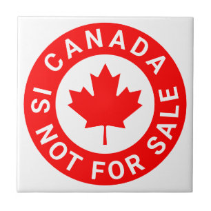 Canada is not for sale typography red maple leaf ceramic tile