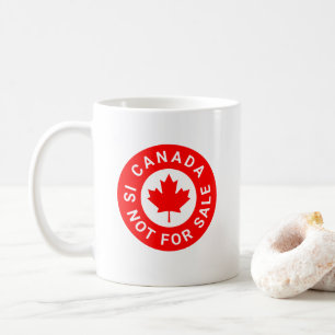 Canada is not for sale typography red maple leaf coffee mug