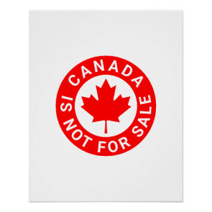 Canada is not for sale typography red maple leaf poster