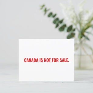 Canada is not for sale white red text minimalist postcard