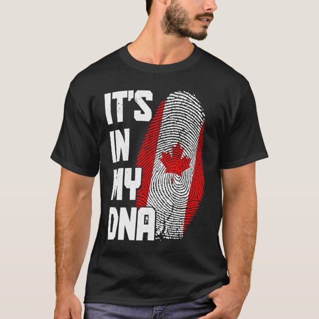 Canada It's In My DNA Canadian Flag Pride Roots T-Shirt (Front)