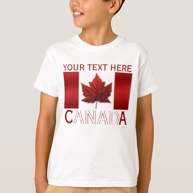 Canada Kid's Shirt Canada Flag Kid's Souvenir Tops (Front)