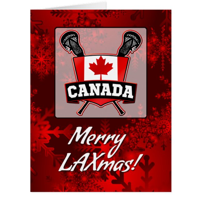 Canada Lacrosse Shield Christmas Card (Front)
