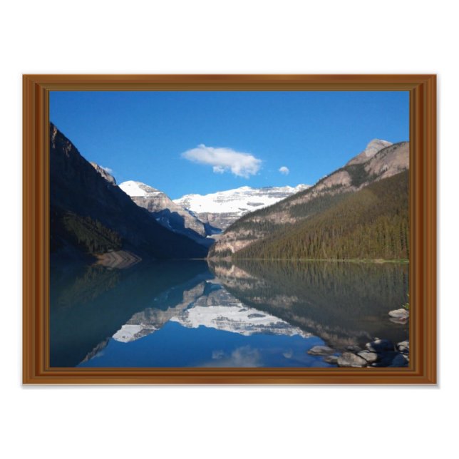 Canada Lake Louise Rocky Mountain Wood Frame Print (Front)
