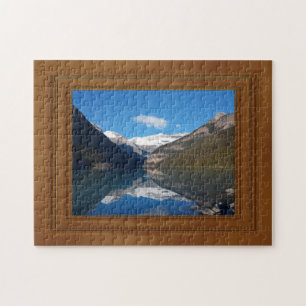 Canada Lake Louise Rocky Mountain Wood Frame Print Jigsaw Puzzle