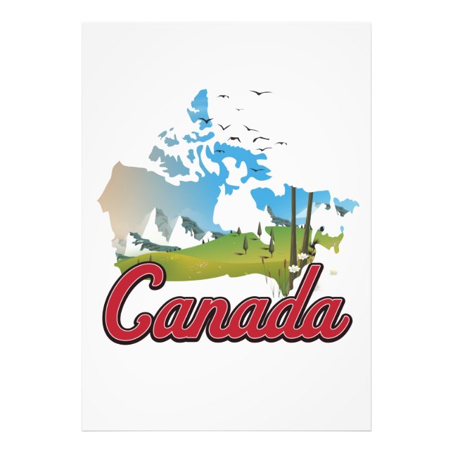 Canada Landscape Map Photo Print (Front)